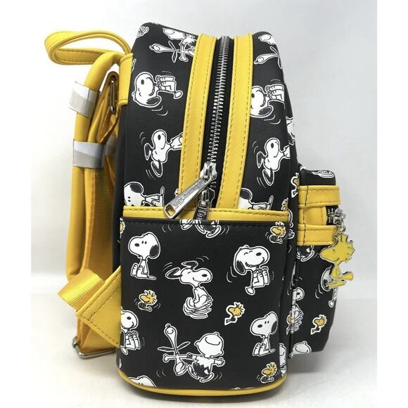 Loungefly Peanuts Snoopy Woodstock Charlie Brown Mini Backpack Black Yellow NWT main image 9